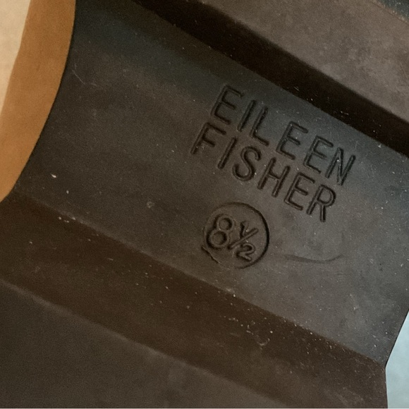 Eileen Fisher Taupe Lace-Up Shearling-Trim Ankle Boots 8 - Picture 6 of 8